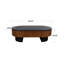 Table basse elliptique de 111 cm (43,7 po) au design unique en forme de champignon, avec rangement dissimulé pour accessoires de bureau. Table contemporaine, couleur noir et brun, solution multifonctionnelle.