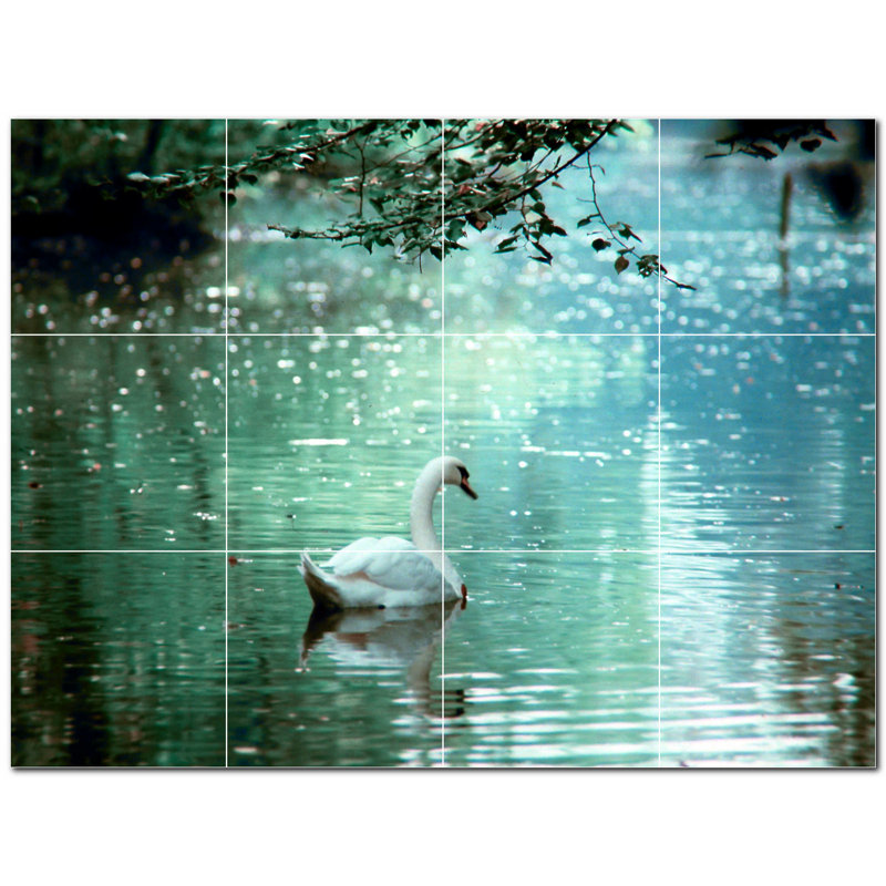 Murale en céramique satinée Bird Photo 6 po x 6 po