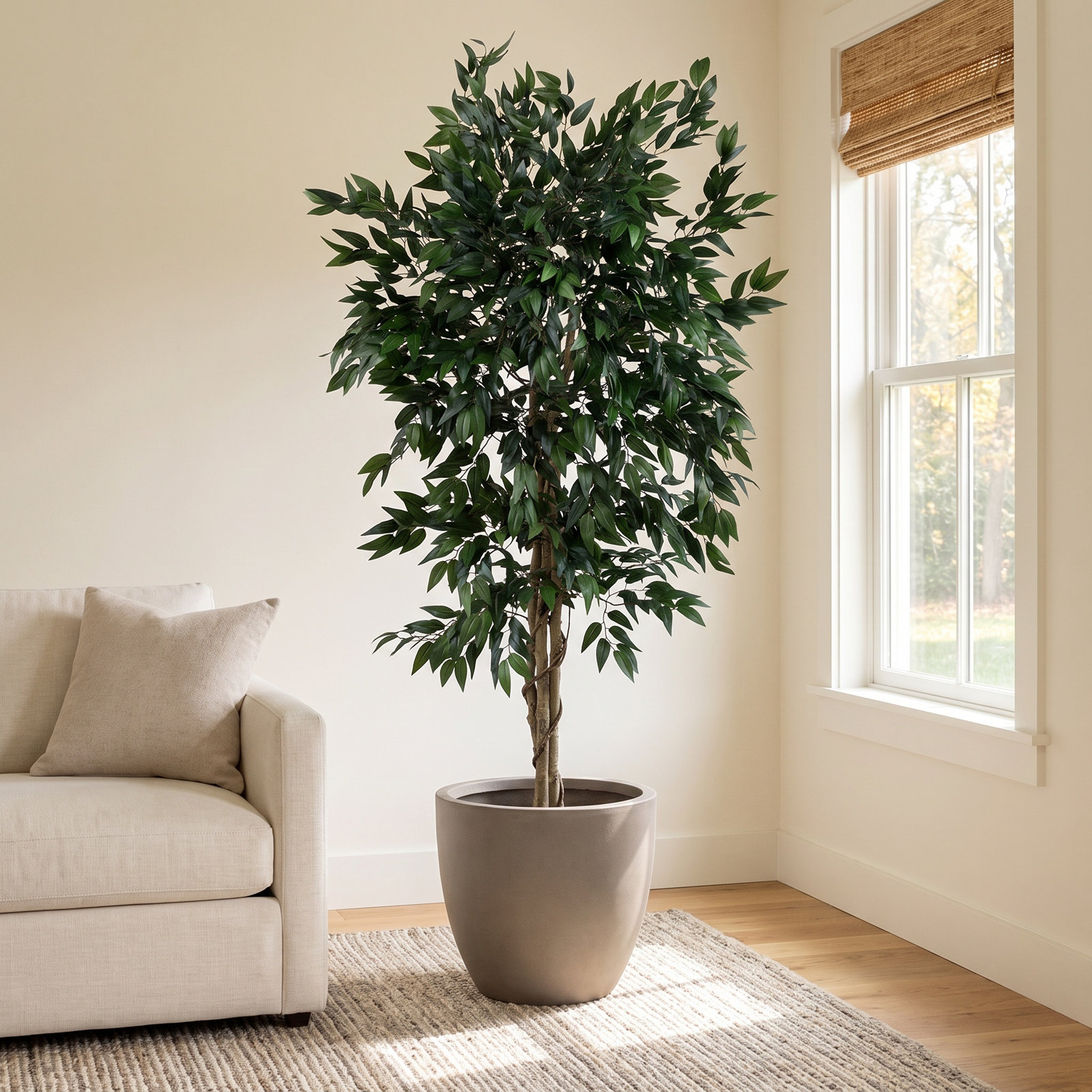 Faux Olive Tree Tree in Pot, 60" H x 32" W x 32" D