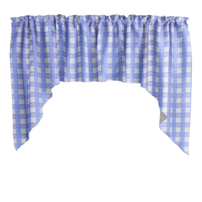 Poplin Tavern Gingham Checkered Swag Window Valance 58" Wide