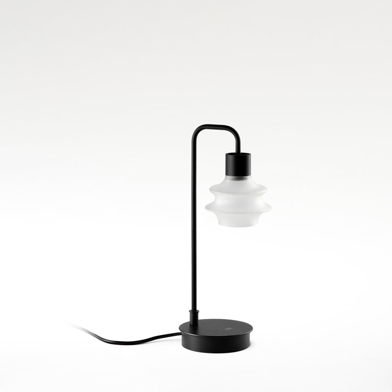 Lampe de table Drop Black, Verre givré, H 13,98 po x l 4,72 po x P 4,72 po