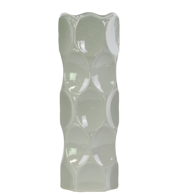 Grier Table Vase, 13.5" H x 5" W x 5" D, Gray