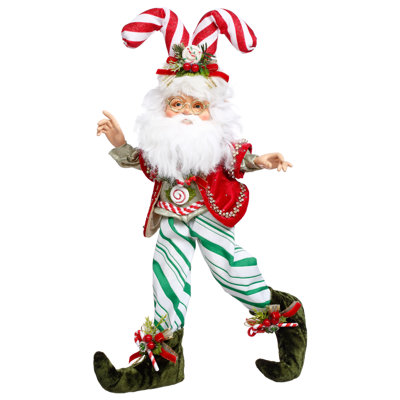 North Pole Candy Cane Elf, Small - 14.5 Inches