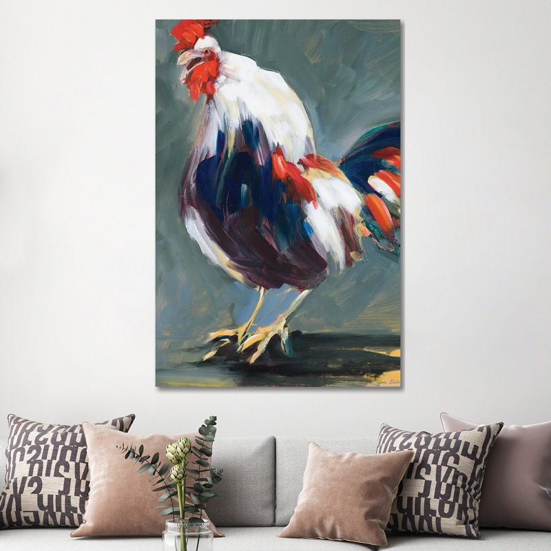 Rising Rooster by Jane Slivka - Wrapped Canvas Print, 152.5 cm H x 101.5 cm W