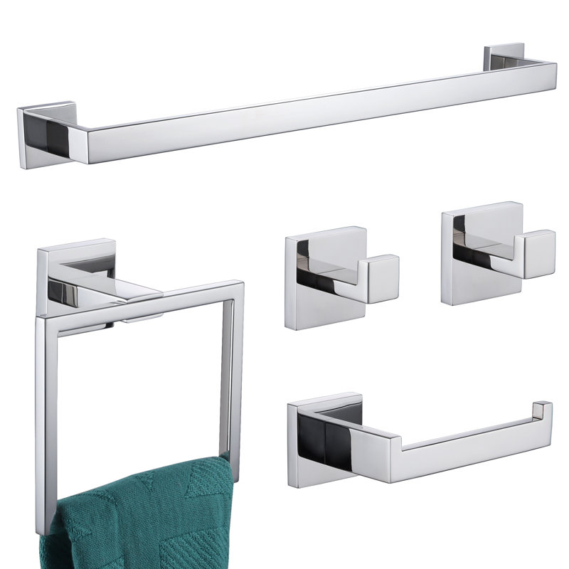5 - Piece Bathroom Hardware Set, Polished Chrome