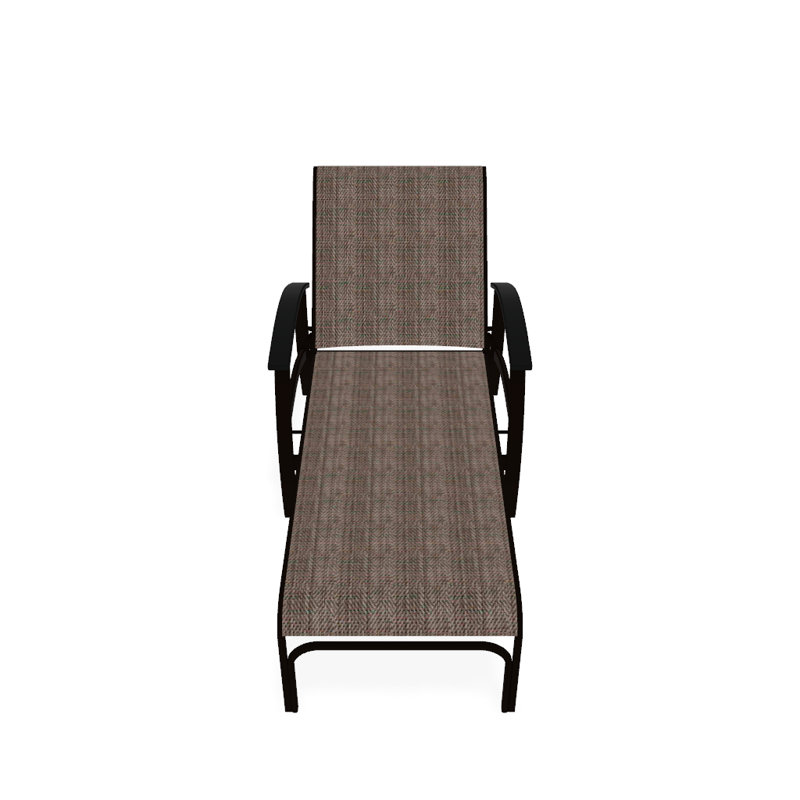 Belle Isle Outdoor Chaise Lounge, Classic Graphite P30, Black 5D Sunbrella®, Textured Kona