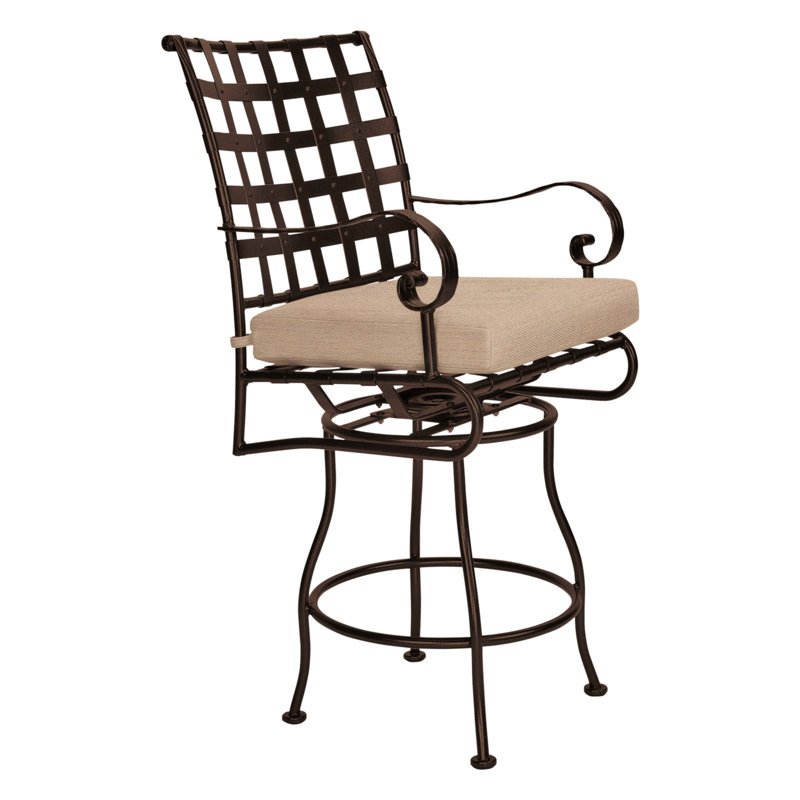 Classico-W Outdoor Swivel Bar Stool, Flagship Stone Sunbrella®, Copper Creek