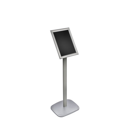 Silver Metal Snap-Frame Pedestal Floor Stand 8.5"W x 11"H
