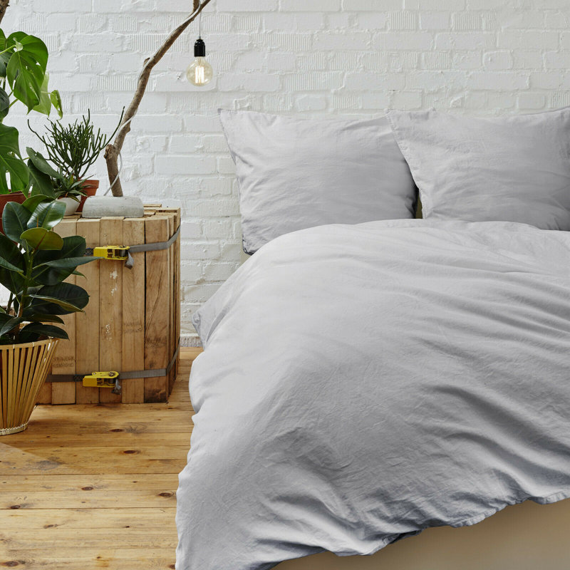 Flatweave Duvet Cover, Full/Queen Duvet Cover + 2 Standard Shams, Aqua