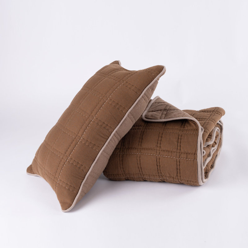Courtepointe en coton Gana, Grand lit, Selle de cuir