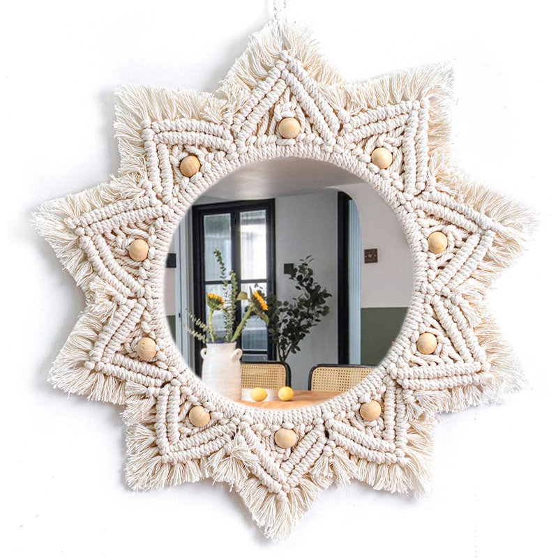 Lace Circular Hanging Mirror