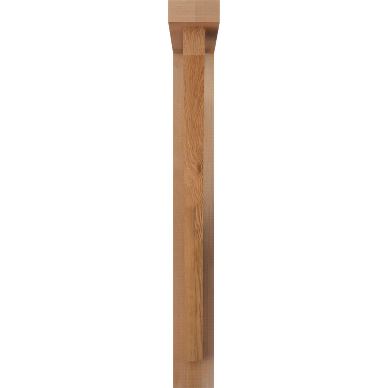 3 1/2"W x 22"D x 30"H Thorton Block Smooth Bracket w/ Offset Brace, Western Red Cedar, 30 x 22