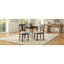Ensemble de 4 chaises de salle à manger confortables, en bois d'hévéa, style cuisine moderne et compact-2135088420