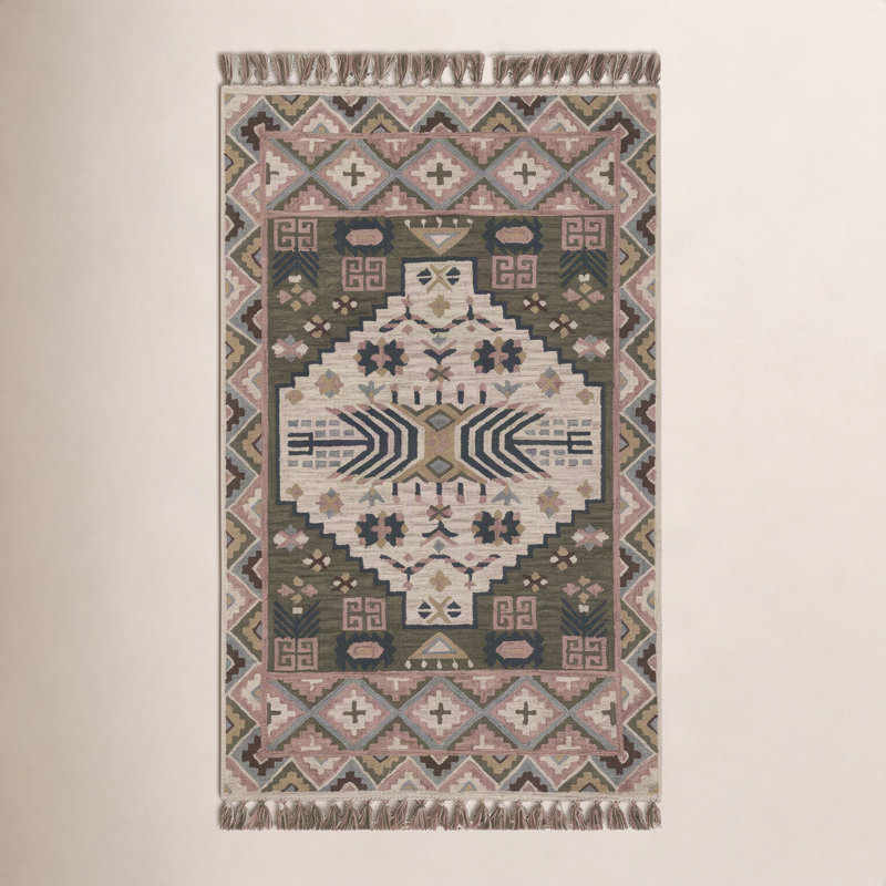 Anine Green Hand-Tufted Wool Oriental Rug, Runner 2'3" x 8'