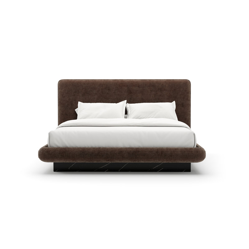 *Overlap Uph Bed, Dark Taupe, King