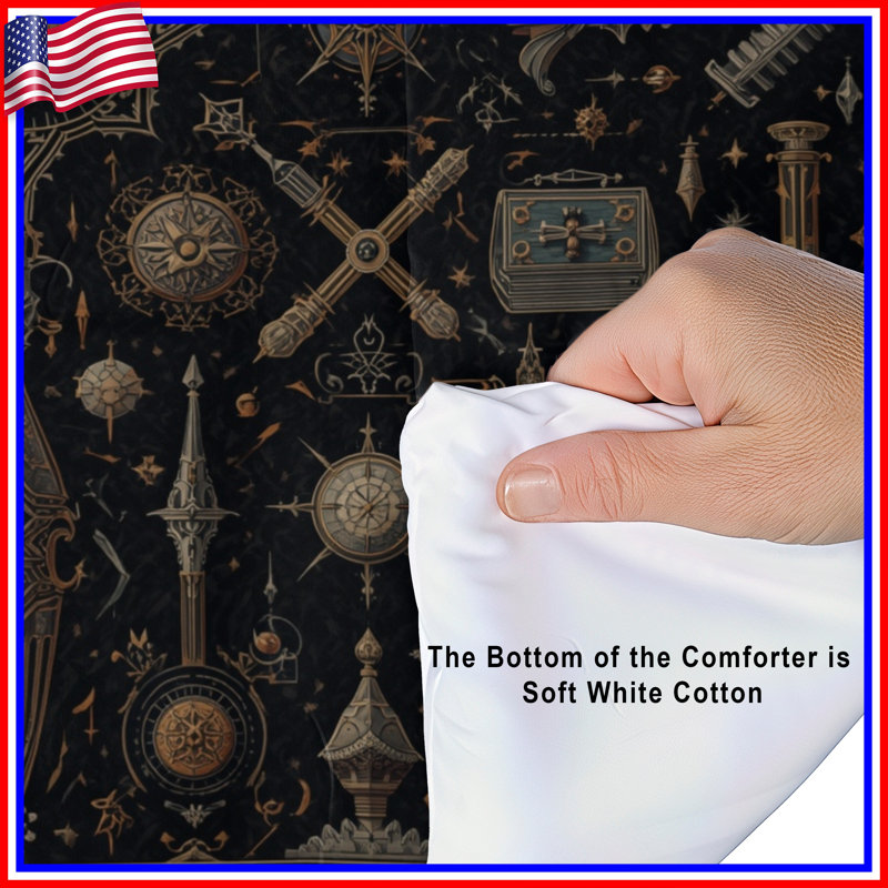 Steampunk Compass Motifs Comforter, King