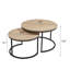 Ensemble de 2 tables gigognes 31,5 po, table d'appoint, finition bois de chêne naturel, peu encombrante, style industriel moderne