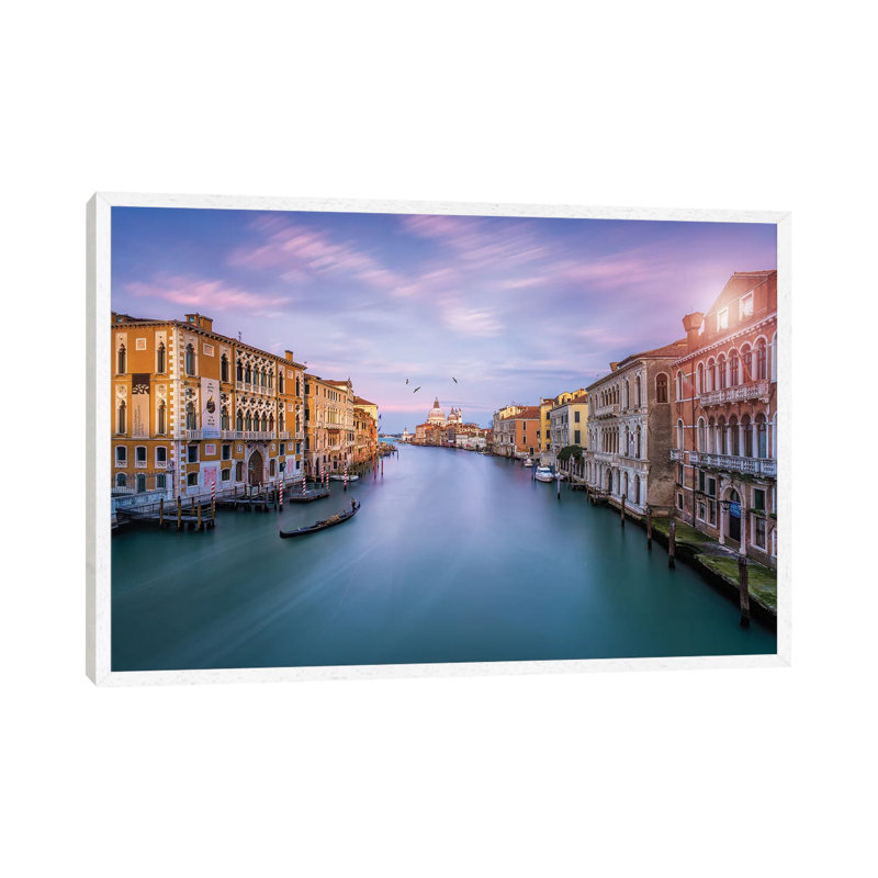 Canale Grande 1 Piece Wall Art on Canvas, 66.04 cm H x 45.72 cm W, White Framed