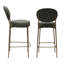 Ensemble de 2 tabourets de bar 29 po de hauteur avec siège et tabouret de bar rembourré en similicuir avec pieds dorés et chaises rondes (vert)
