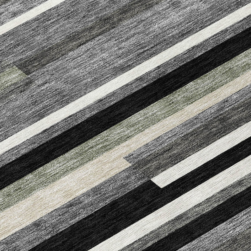 Malchow Washable Striped Indoor / Outdoor Rug, Runner 2'3" x 7'6"
