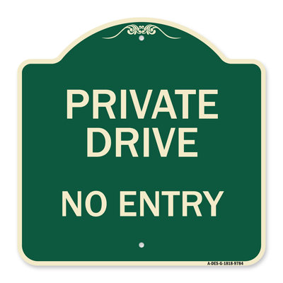 Enseigne Signmission Designer Series - entrée privée sans entrée | Enseigne architecturale noire et dorée en aluminium de gros calibre 18 po x 18 po | Protégez votre entreprise et votre commune | Fabriqué aux États-Unis