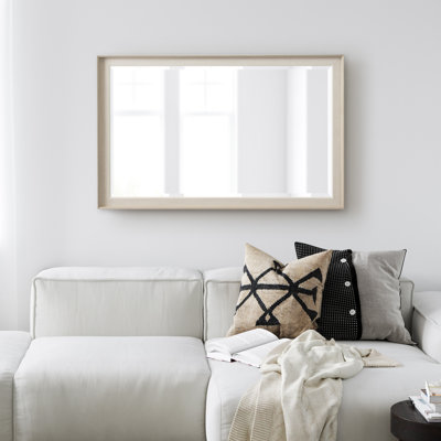Carriere Rectangle Textured Linen Bathroom Wall Mirror