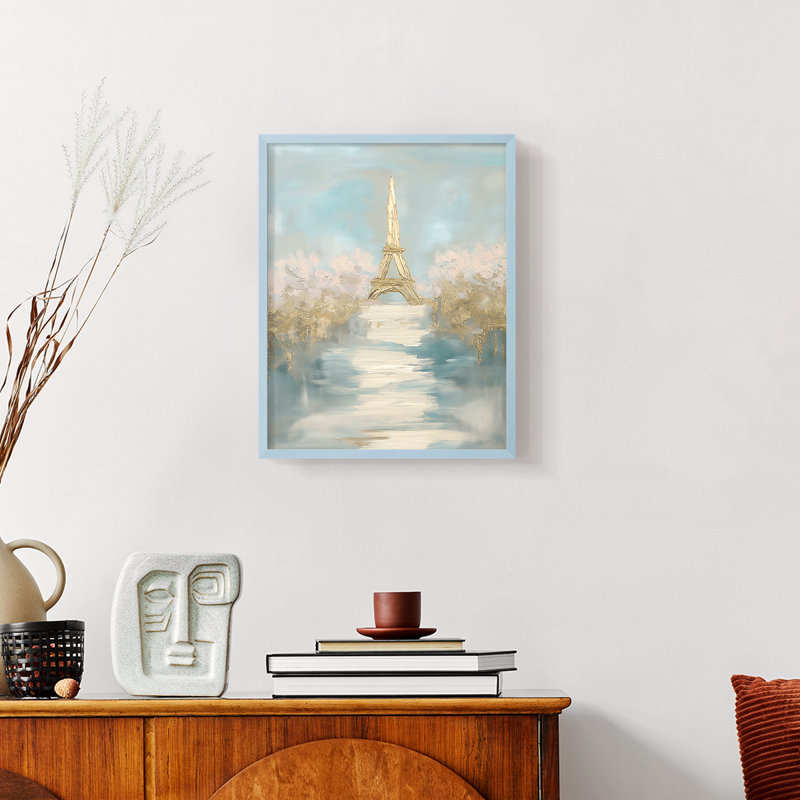 Paysages de la série III - reproduction encadrée de qualité supérieure - prête à être accrochée - aucun clou requis, Bleu