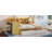 Wooden L-Shape Daybed with Seven Storage Cabinets and Two Storage Drawers, Multi-functional Bed with Study Desk and Built-in Bookshelf