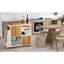 Îlot de cuisine, chariot de cuisine et chariot de service sur roulettes avec porte-épices, chariot de rangement utilitaire avec tiroirs de rangement, blanc, îlot de cuisine-548508742