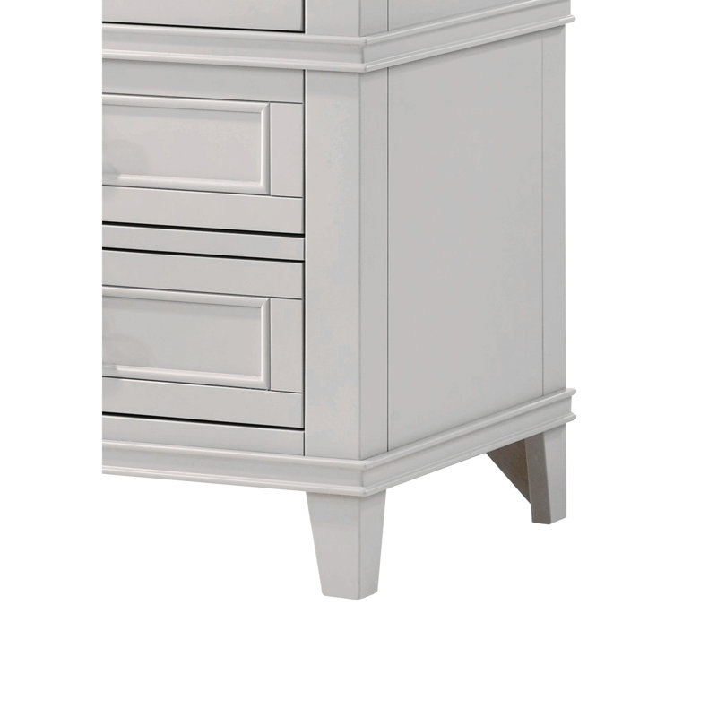 Deguzman 3 Drawer Nightstand W/USB, Grey