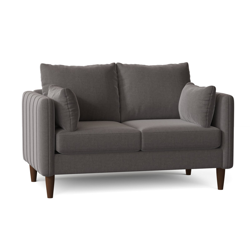 Kaveen Upholstered 58'' Loveseat, Walnut, Entice Mist