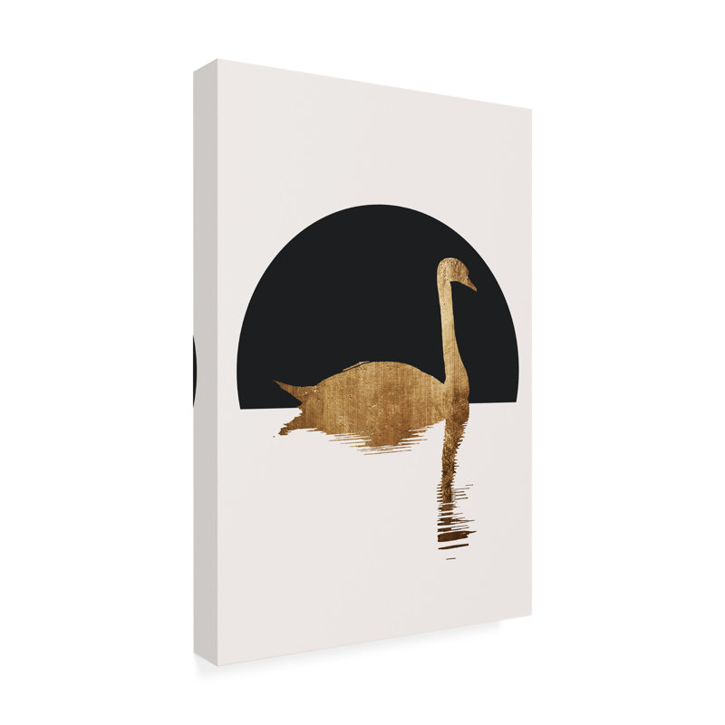 Art sur toile Kubistika le cygne noir, H 19 po x l 12 po x P 2 po