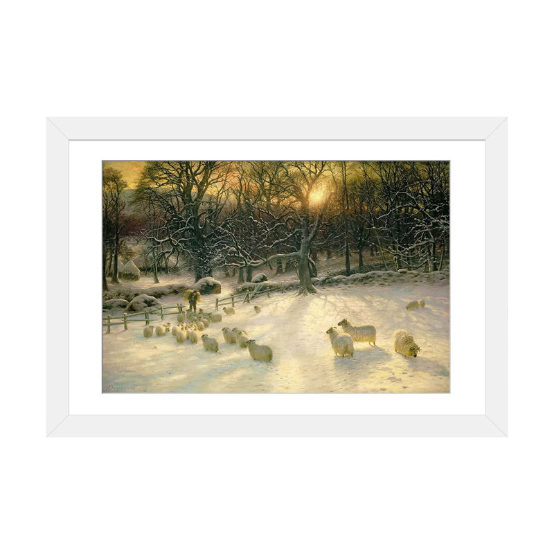 La journée d'hiver se rapproche, H 24 po x l 32 po x P 1 po, Cadre blanc