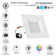 5/6" Smooth Square 12W LED Recessed Dimmable Downlight, 120V, 950LM, CCT Selectable