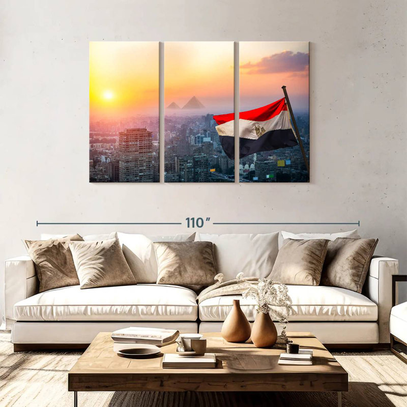 Borges Urban Egypt Flag, 48" H x 74" W