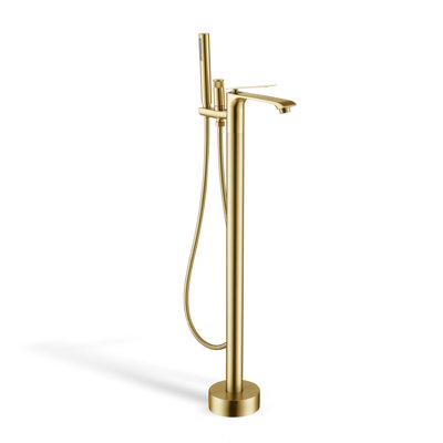 Single Handle Floor Mounted Freestanding Tub Filler with Diverter