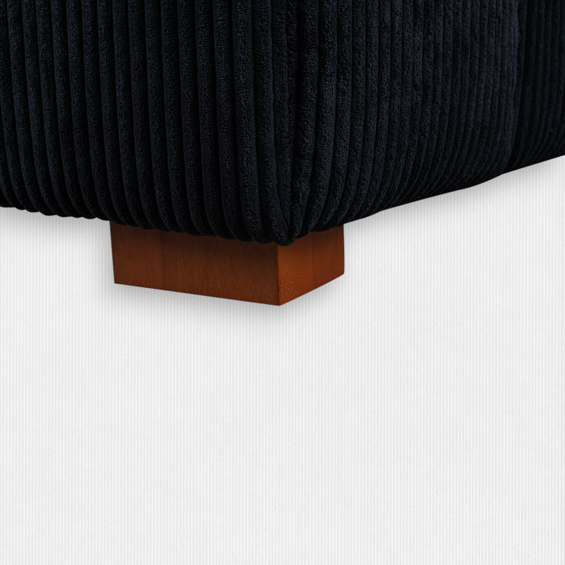 Ripal 103.9'' Corduroy Sofa, Black Corduroy