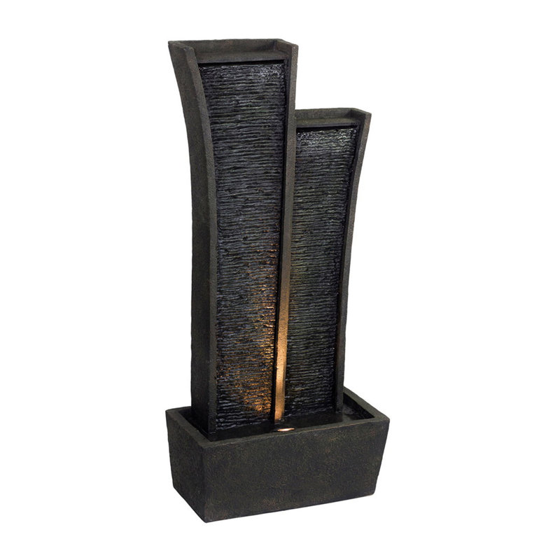 Fontaine d'intérieur / extérieur en polyrésine de 41,5 po de hauteur avec lumière DEL