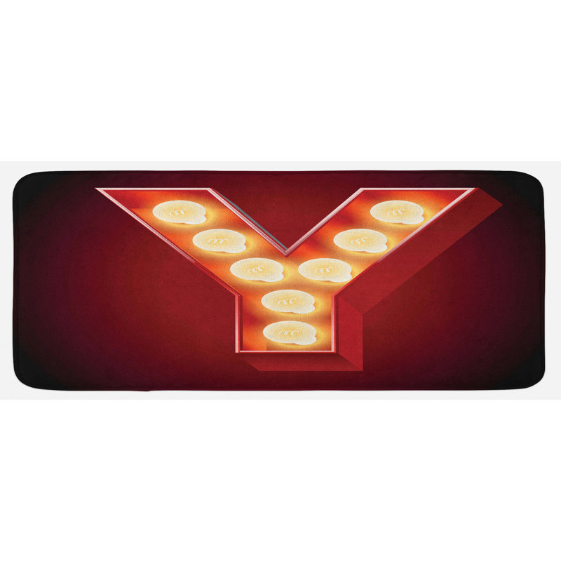 Tapis de cuisine rubis jaune cinéma noir, Rouge, F