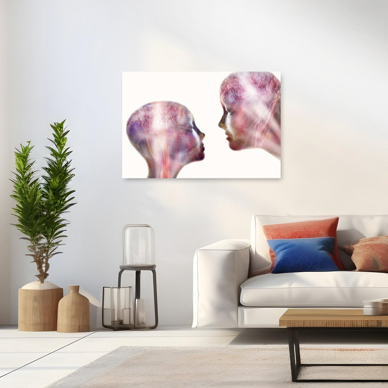 Esprits connectés - Affiche murale abstraite et éthérée contemporaine, 32" H x 48" W