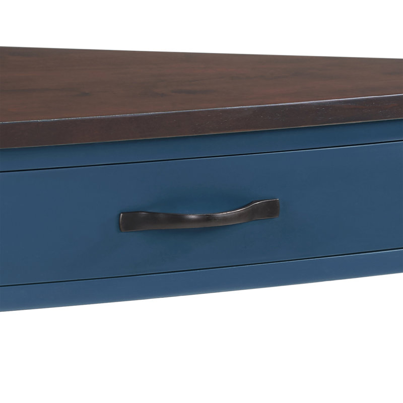 Armoire d'appoint de coin de 34 po de largeur avec tiroir et étagère moderne à 3 niveaux pour petits espaces, bleu marine