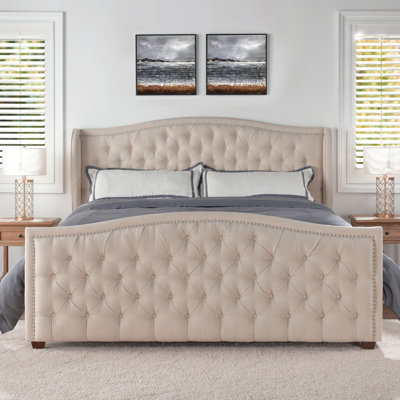 Coleman Upholstered Wingback Bed