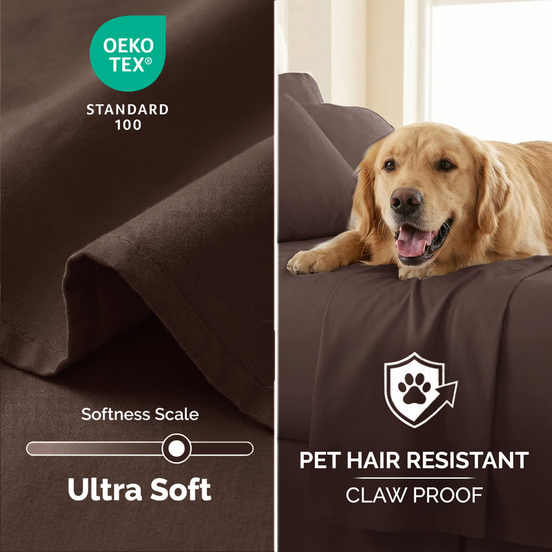 Vilano Oversized 132 inch x 110 inch Microfiber XL Flat Sheet wrinkle resistant for deep mattresses, Chocolate Brown