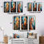 Ensemble de 3 décorations murales orange et bleu Seahorse Symphony I - Hippocampe-141470798-141470797