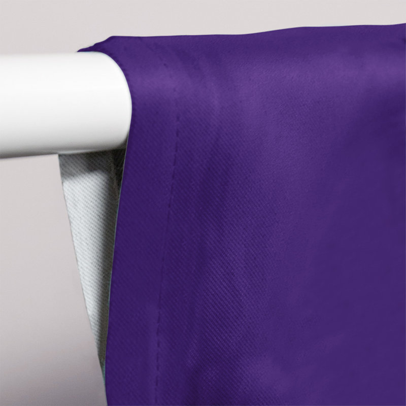 Sateen Room Darkening Curtain Single Panel, Purple/White
