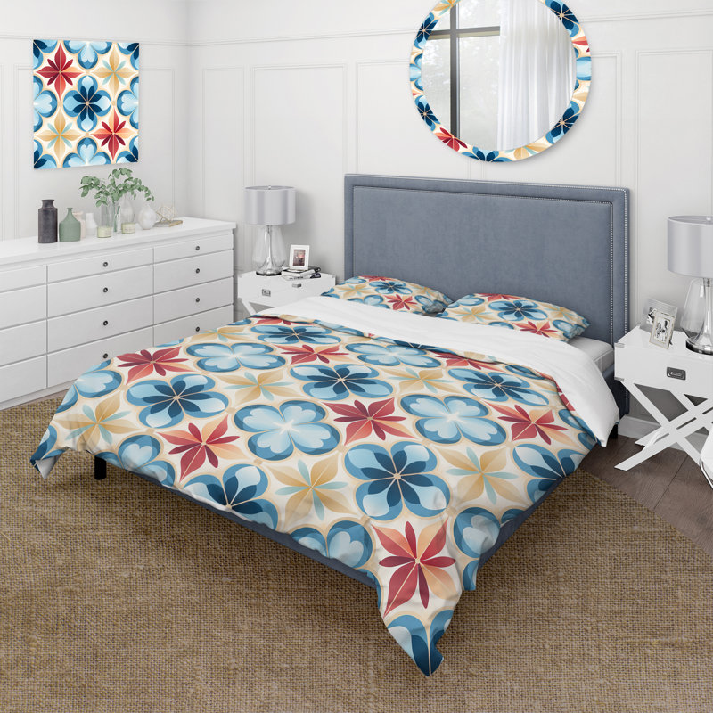 Ensemble de housse de couette Ramsati, Housse de couette pour très grand lit et 2 très, Formes géométriques 2