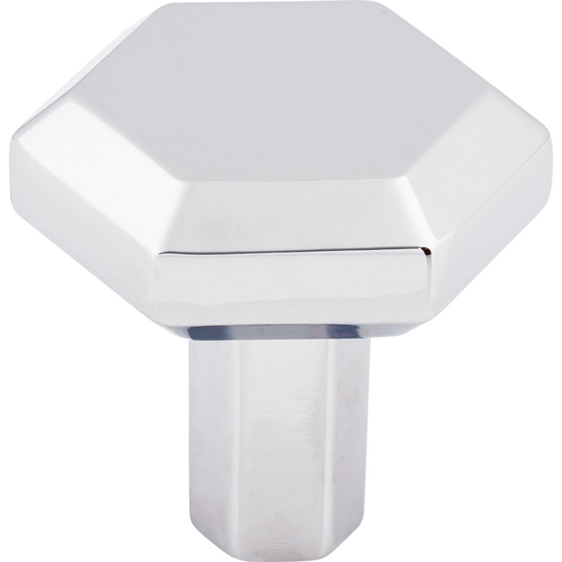 Lydia 1 1/8" Length Square Knob, Polished Chrome, 1 1/8" Length