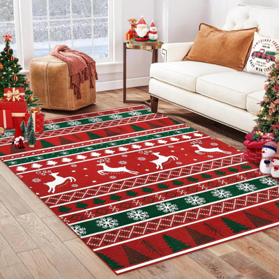 Tapis de Noël Tapis de Noël pour sapin de Noël et tapis d'entrée flocon de neige