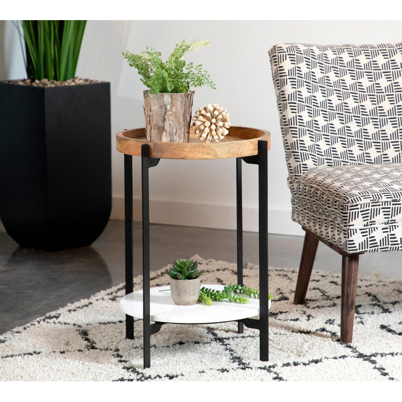 Fundy Solid Wood Tray Top End Table