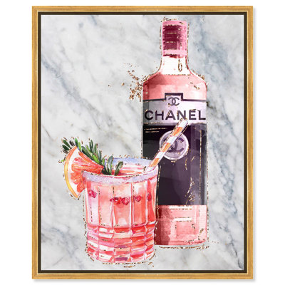 Classy Fashion French Drink I Peach Canvas Fashion Art by Art Remedy
